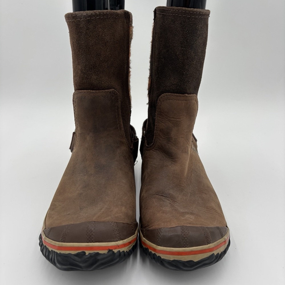Sorel‎ Slimshortie Navajo Leather Short Sheep Fur Lined Winter Boots Womens 7.5 - Picture 5 of 7